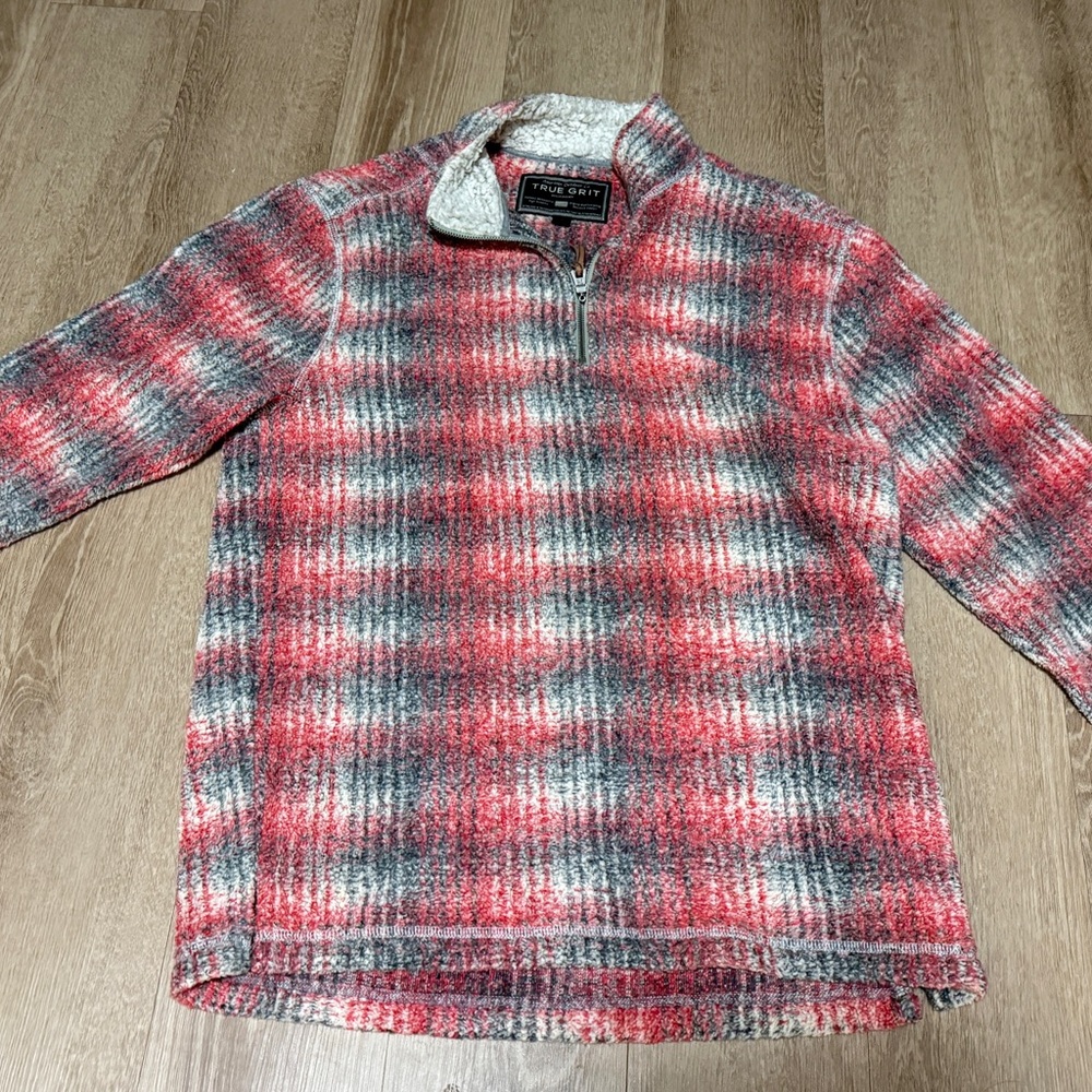 True Grit Quarter Zip Sweater - Red